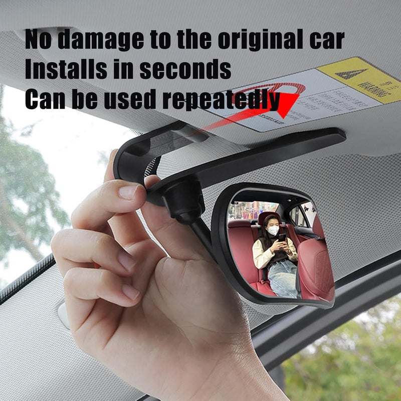 EOHMAK Car Rearview Mirror Rear View Mirrors for Baby 360 Adjustable Automotive Interior Mirrors Cars Mirror Rear Facing Kids Observing (Clip Base) - Image 2